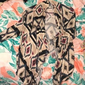 Tribal Cardigan Purple Blue Beige